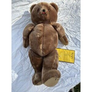 Vintage Plush 1950s Character Novelty Co Teddy Bear Mohair Jointed Small Flaws